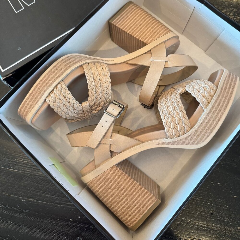 Mia Tan Braided Platform Heal Sandals - Picture 2 of 6